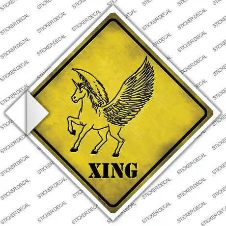 Unicorn Xing Novelty Diamond Sticker Decal