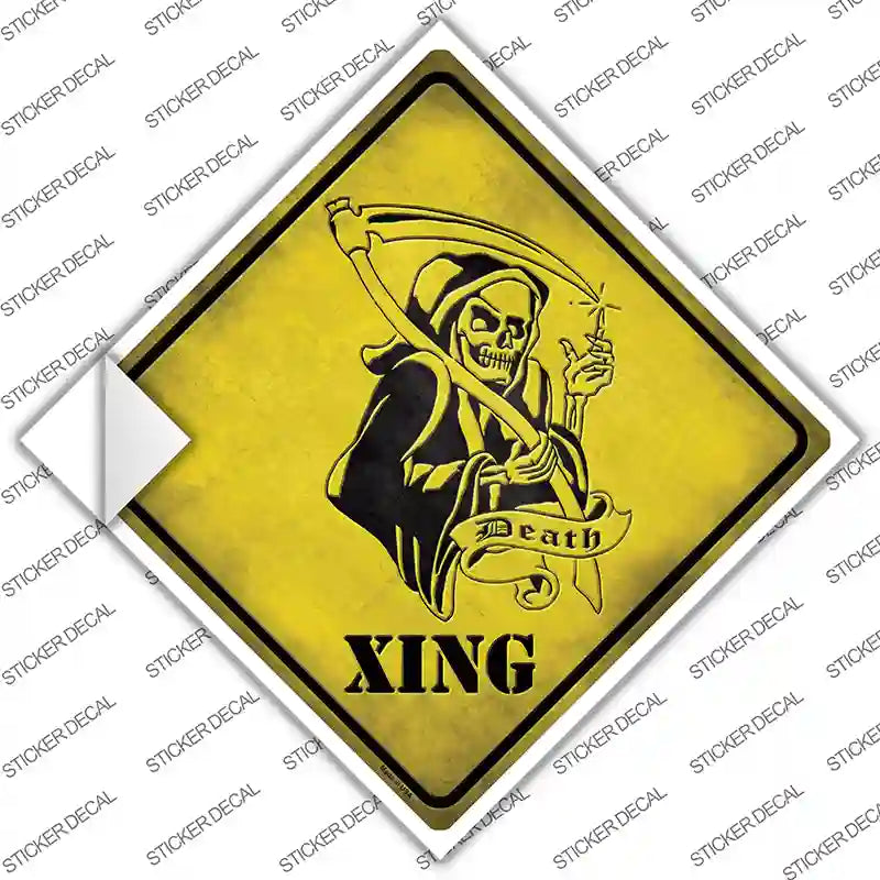 Grim Reaper Xing Novelty Diamond Sticker Decal