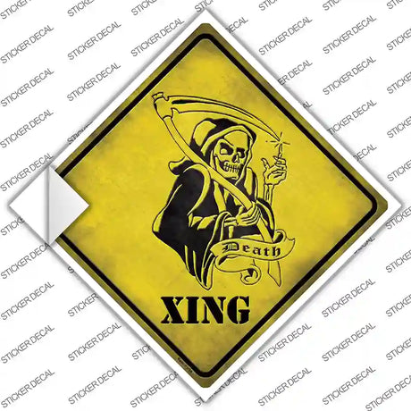 Grim Reaper Xing Novelty Diamond Sticker Decal