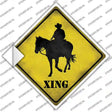 Cowboy Xing Novelty Diamond Sticker Decal