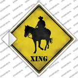 Cowboy Xing Novelty Diamond Sticker Decal