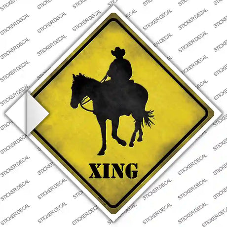 Cowboy Xing Novelty Diamond Sticker Decal