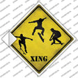 Skateboarder Xing Novelty Diamond Sticker Decal