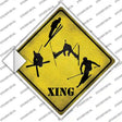 Skier Xing Novelty Diamond Sticker Decal