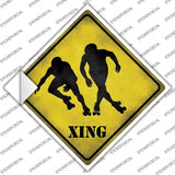 Rollerskaters Xing Novelty Diamond Sticker Decal