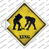 Hockey Xing Novelty Diamond Sticker Decal