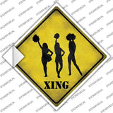 Cheerleaders Xing Novelty Diamond Sticker Decal