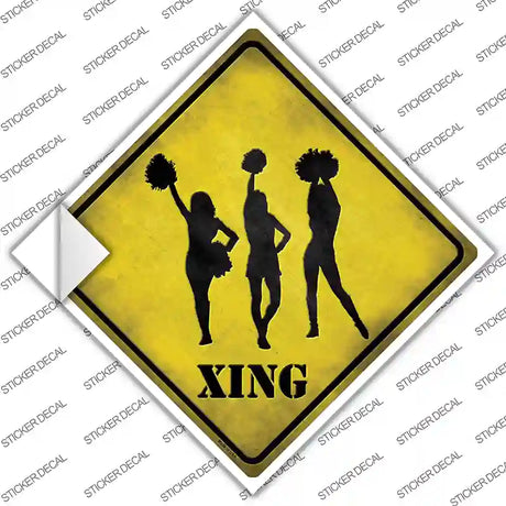 Cheerleaders Xing Novelty Diamond Sticker Decal