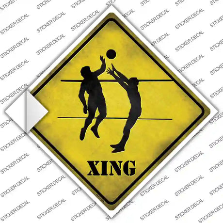 Volleyball Xing Novelty Diamond Sticker Decal