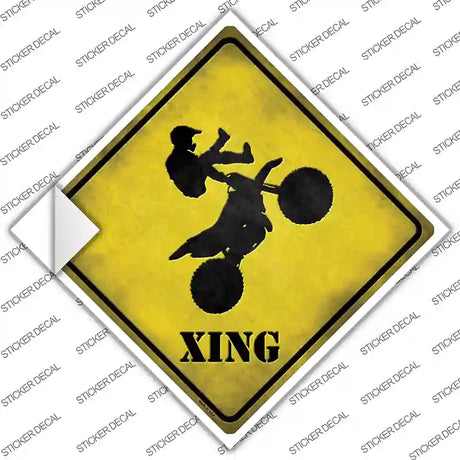Motocross Xing Novelty Diamond Sticker Decal