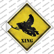 Snow Mobile Xing Novelty Diamond Sticker Decal