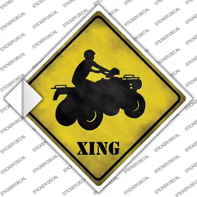 4 Wheeler Xing Novelty Diamond Sticker Decal