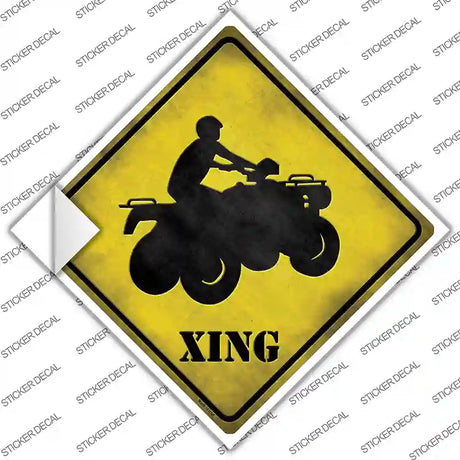 4 Wheeler Xing Novelty Diamond Sticker Decal