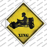 Go Karts Xing Novelty Diamond Sticker Decal