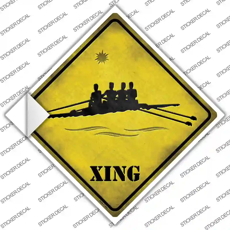 Kayak Racing Xing Novelty Diamond Sticker Decal