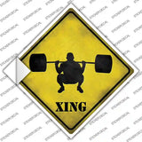 Weight Lifting Xing Novelty Diamond Sticker Decal