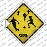 Soccer Xing Novelty Diamond Sticker Decal