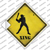 Baseball Xing Novelty Diamond Sticker Decal