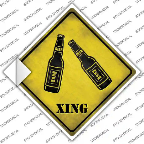 Beer Xing Novelty Diamond Sticker Decal