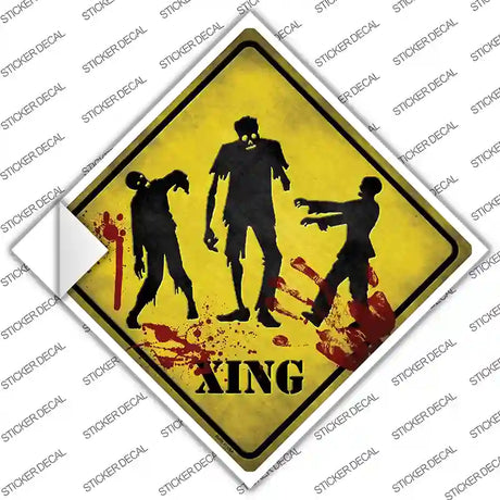 Zombies Xing Novelty Diamond Sticker Decal