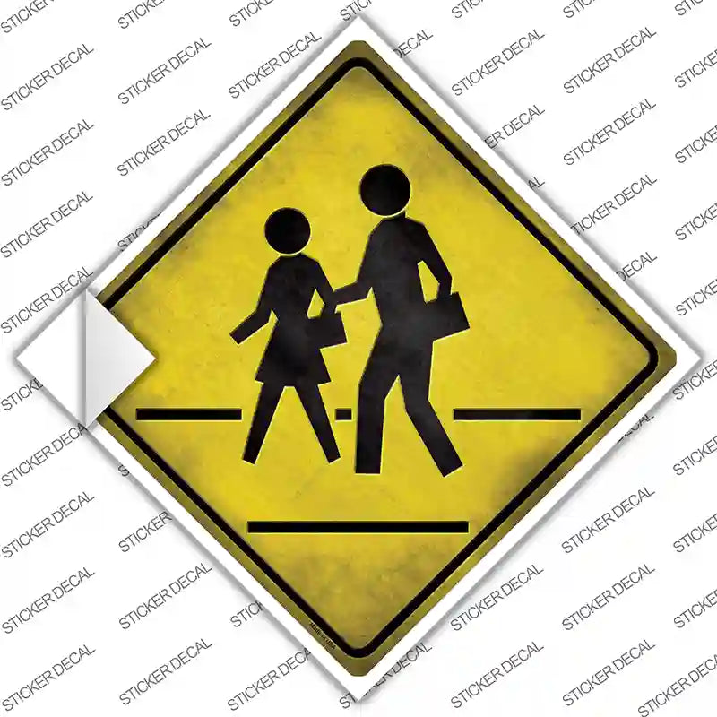 Pedestrian Crossing Novelty Diamond Sticker Decal