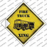 Fire Truck Xing Novelty Diamond Sticker Decal
