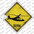 Helicopter Xing Novelty Diamond Sticker Decal