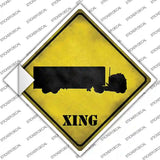 Semi Truck Xing Novelty Diamond Sticker Decal