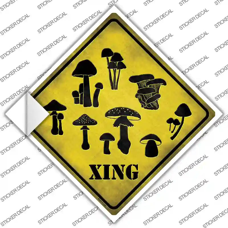 Mushrooms Xing Novelty Diamond Sticker Decal