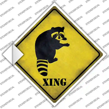 Raccoon Xing Novelty Diamond Sticker Decal
