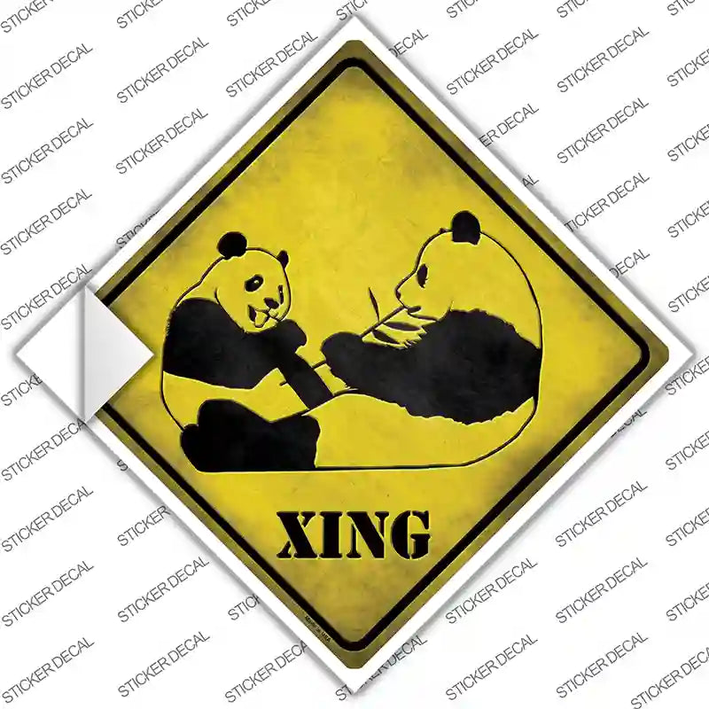 Pandas Xing Novelty Diamond Sticker Decal