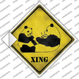 Pandas Xing Novelty Diamond Sticker Decal