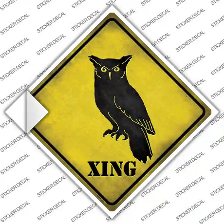 Owl Xing Novelty Diamond Sticker Decal