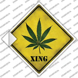 Cannabis Xing Novelty Diamond Sticker Decal