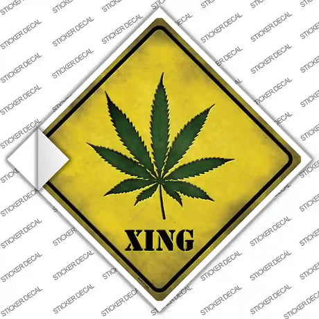 Cannabis Xing Novelty Diamond Sticker Decal