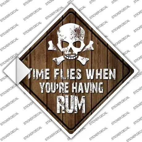 Time Flies Having Rum Novelty Diamond Sticker Decal