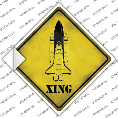 Space Shuttle Xing Novelty Diamond Sticker Decal