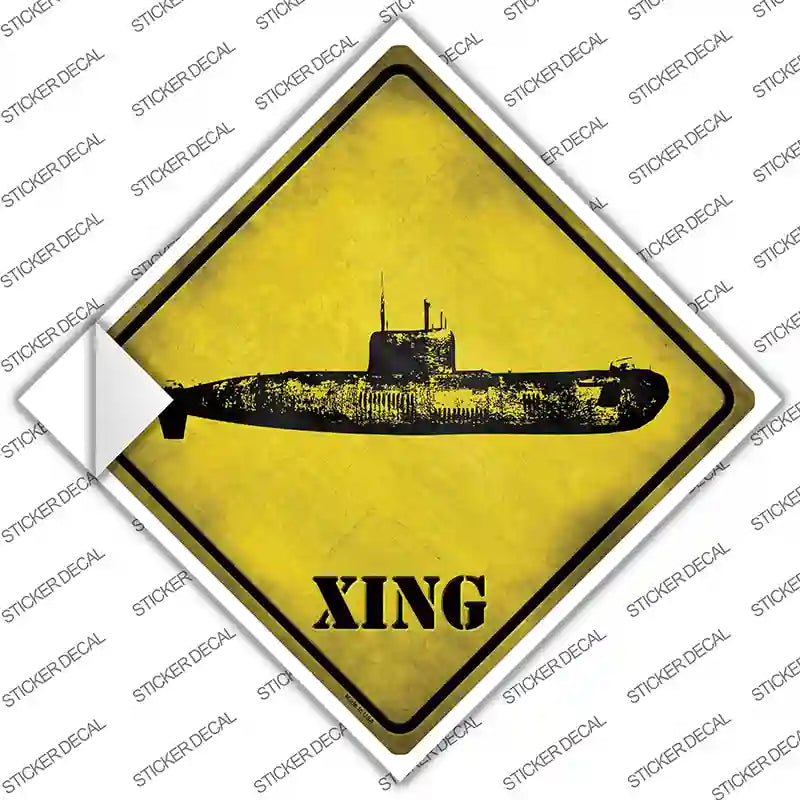Submarine Xing Novelty Diamond Sticker Decal