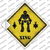 Robots Xing Novelty Diamond Sticker Decal