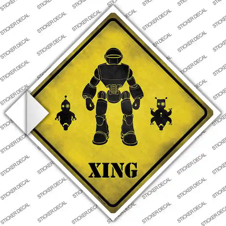 Robots Xing Novelty Diamond Sticker Decal