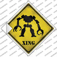 Menacing Robot Xing Novelty Diamond Sticker Decal