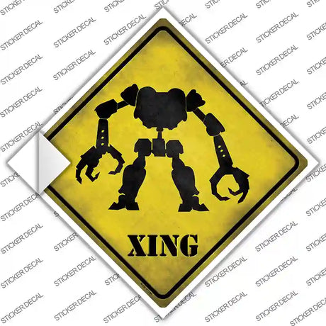 Menacing Robot Xing Novelty Diamond Sticker Decal