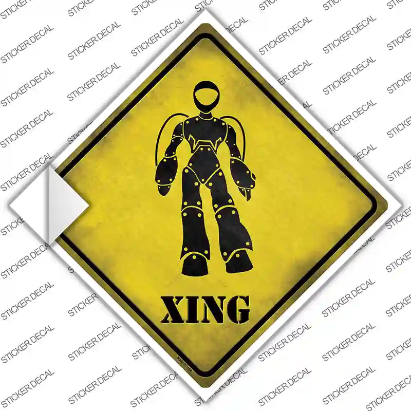 Female Robot Xing Novelty Diamond Sticker Decal