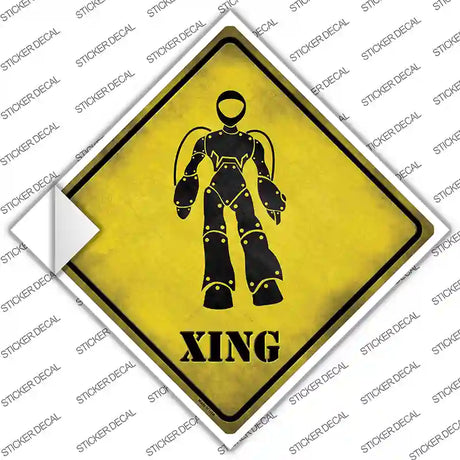 Female Robot Xing Novelty Diamond Sticker Decal