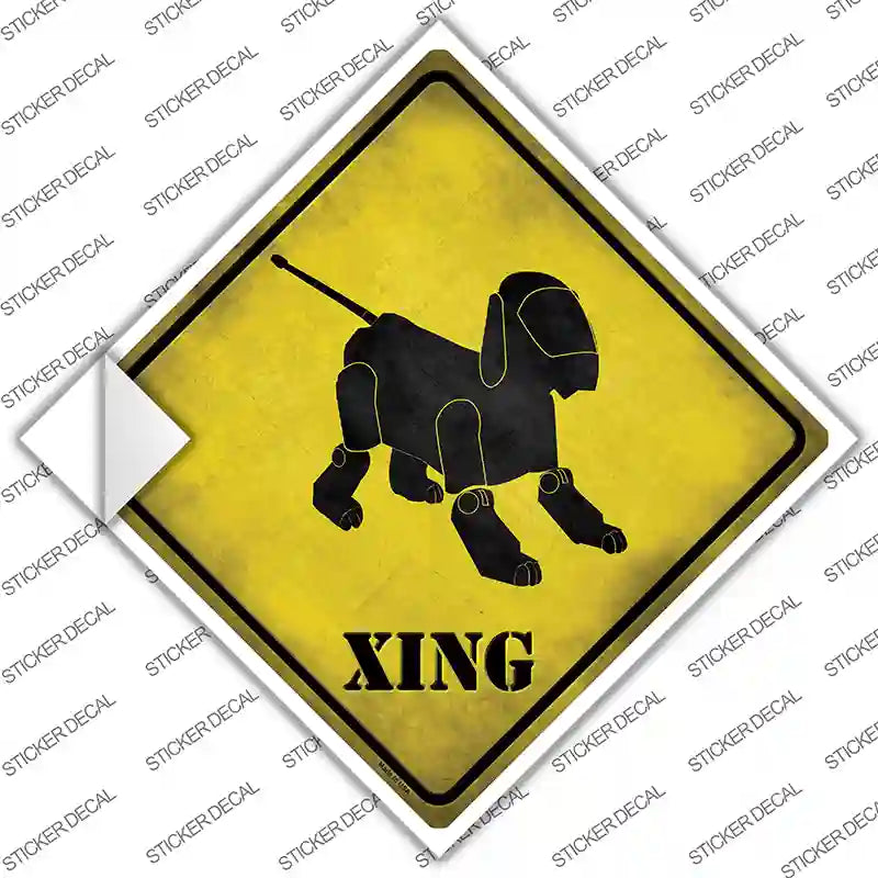 Robot Dog Xing Novelty Diamond Sticker Decal