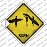 Surfers Xing Novelty Diamond Sticker Decal