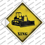 Bulldozer Xing Novelty Diamond Sticker Decal