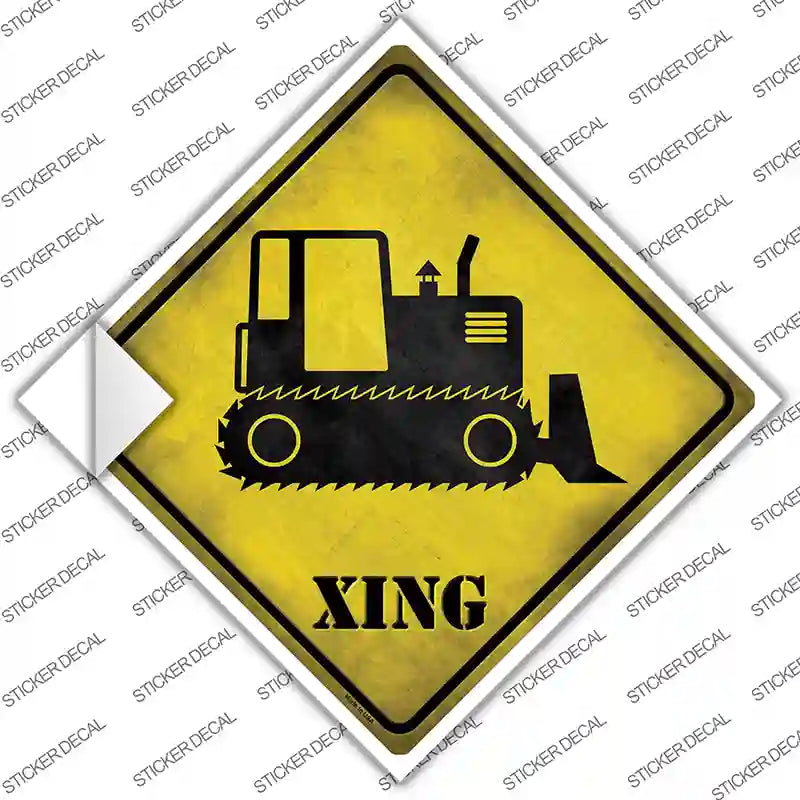Crawler Tractor Xing Novelty Diamond Sticker Decal