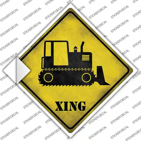 Crawler Tractor Xing Novelty Diamond Sticker Decal