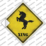 Unicorn Rearing Xing Novelty Diamond Sticker Decal